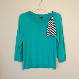 Talbots Silk Tie Lightweight 3/4 Sleeve Sweater - Large